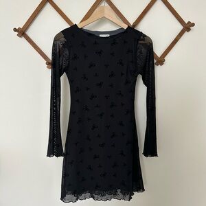 See You Monday Black Long Sleeve Dress